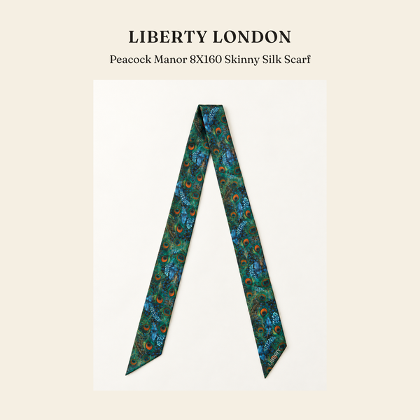 리버티 런던(Liberty London) Peacock Manor 8X160 Skinny Silk Scarf 스카프 - 영국직구 정품 | 레아영국