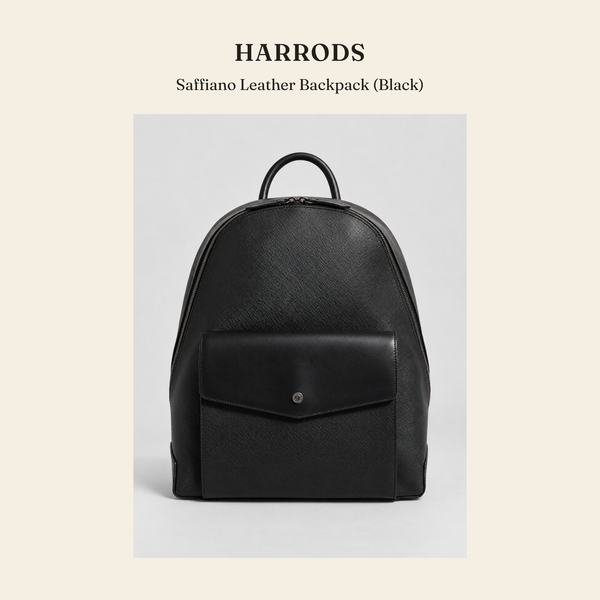 해로즈(Harrods) Saffiano Leather Backpack (Black) - 영국직구 정품 | 레아영국