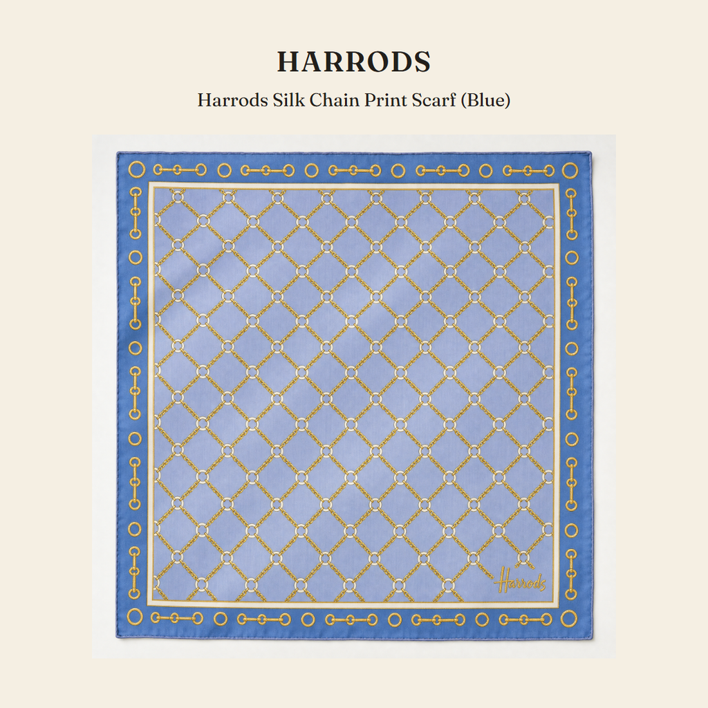 해로즈(Harrods) Harrods Silk Chain Print Scarf (Blue) 스카프 - 영국 정품 직수입 | Lhea UK(레아영국)