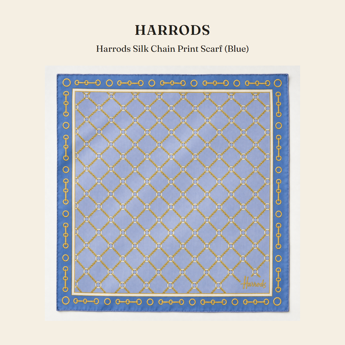해로즈(Harrods) Harrods Silk Chain Print Scarf (Blue) 스카프 - 영국 정품 직수입 | Lhea UK(레아영국)