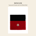 몽클레르(Moncler) Logo-patch Chunky-knit Scarf (Black/Red) 스카프 - 영국 정품 직수입 | Lhea UK(레아영국)