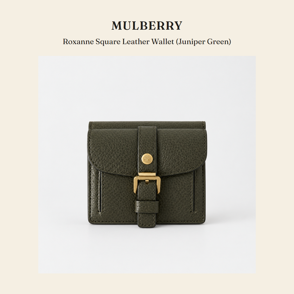멀버리(Mulberry) Roxanne Square Leather Wallet (Juniper Green) 지갑 - 영국 정품 직수입 | Lhea UK(레아영국)