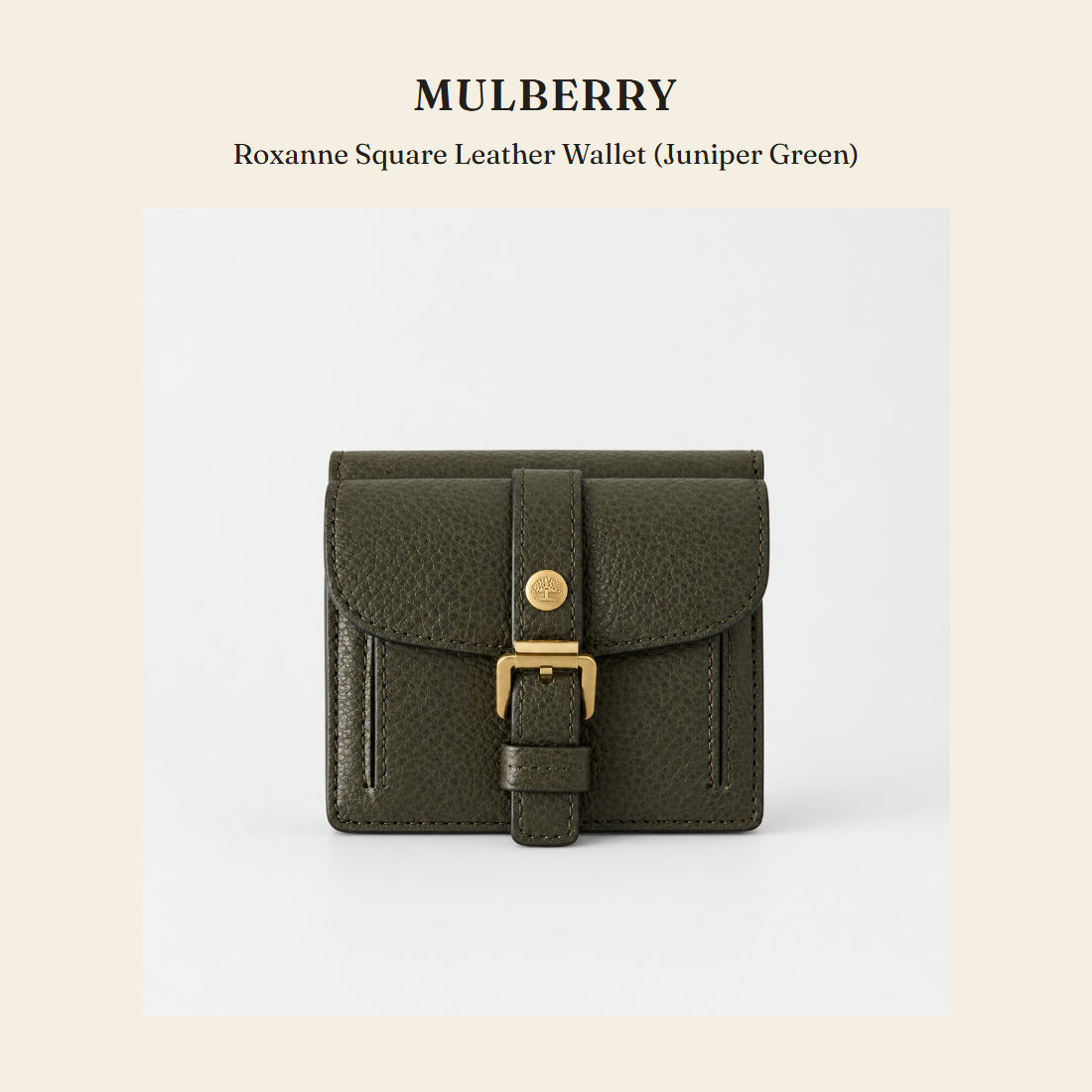 멀버리(Mulberry) Roxanne Square Leather Wallet (Juniper Green) 지갑 - 영국 정품 직수입 | Lhea UK(레아영국)