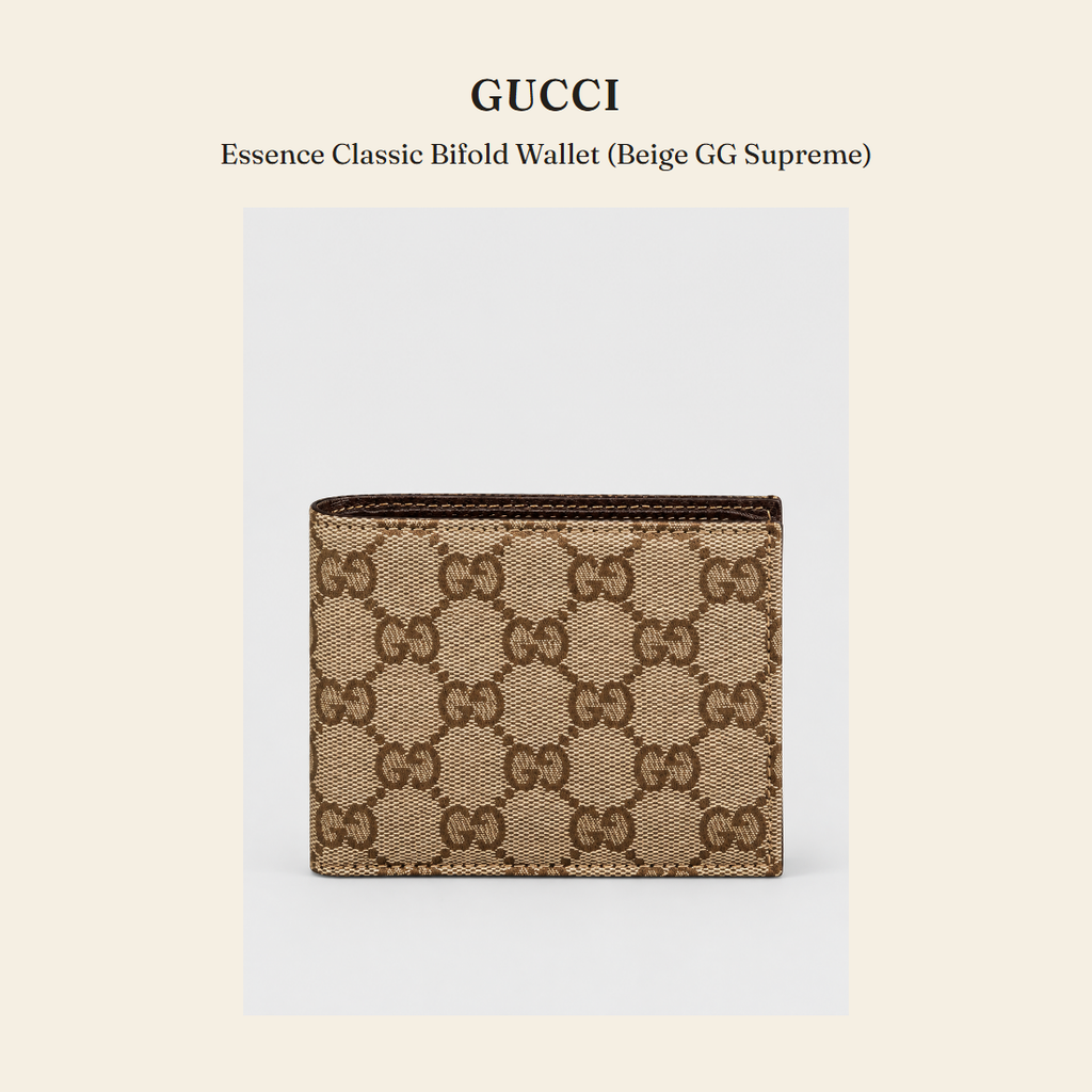 구찌(Gucci) Essence Classic Bifold Wallet (Beige GG Supreme) 지갑 - 영국 정품 직수입 | Lhea UK(레아영국)