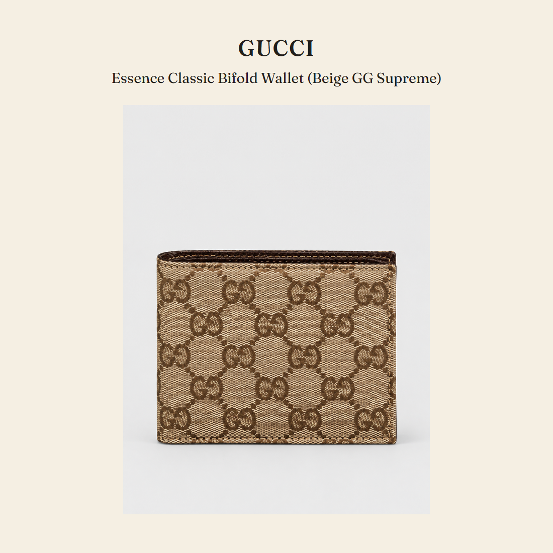 구찌(Gucci) Essence Classic Bifold Wallet (Beige GG Supreme) 지갑 - 영국 정품 직수입 | Lhea UK(레아영국)