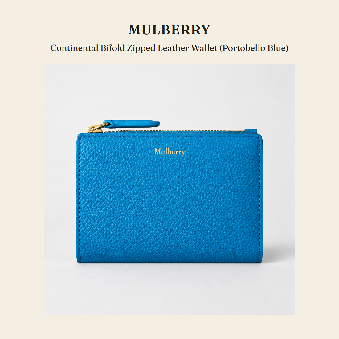 멀버리(Mulberry) Continental Bifold Zipped Leather Wallet (Portobello Blue) 지갑 - 영국 정품 직수입 | Lhea UK(레아영국)