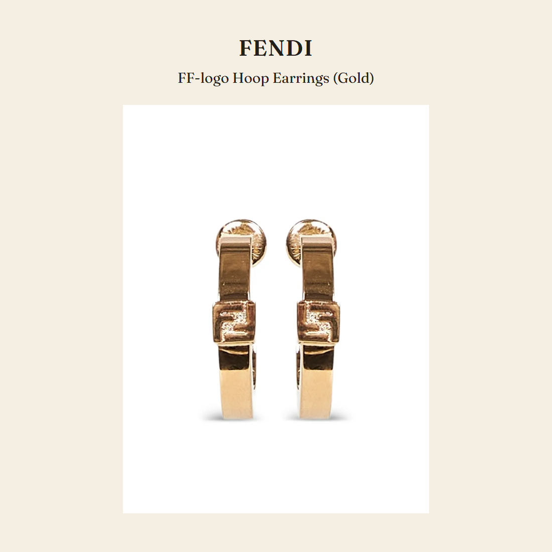펜디(Fendi) FF-logo Hoop Earrings (Gold) 주얼리 - 영국 정품 직수입 | Lhea UK(레아영국)