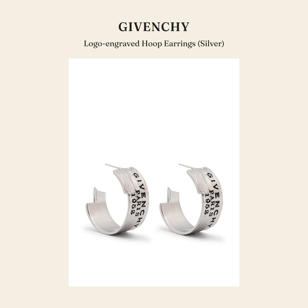 지방시(Givenchy) Logo-engraved Hoop Earrings (Silver) 주얼리 - 영국 정품 직수입 | Lhea UK(레아영국)