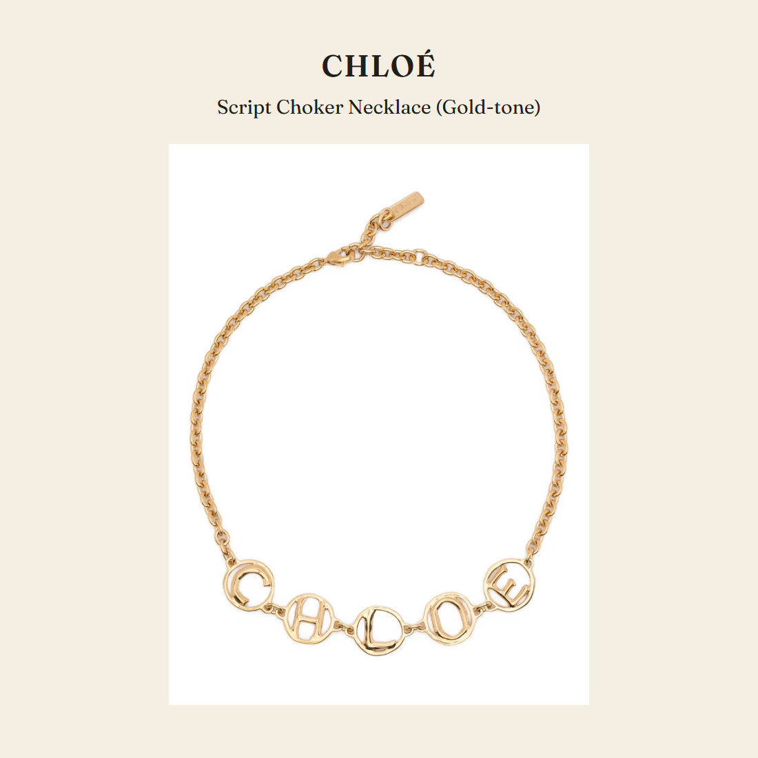 클로에(Chloé) Script Choker Necklace (Gold-tone) 주얼리 - 영국 정품 직수입 | Lhea UK(레아영국)