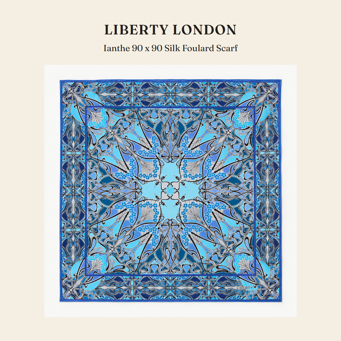리버티 런던(Liberty London) Ianthe 90 x 90 Silk Foulard Scarf 스카프 - 영국 정품 직수입 | Lhea UK(레아영국)