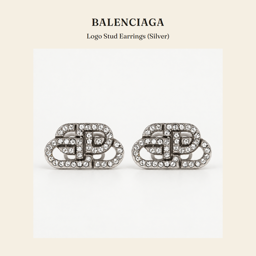 발렌시아가(Balenciaga) Logo Stud Earrings (Silver) 주얼리 - 영국 정품 직수입 | Lhea UK(레아영국)