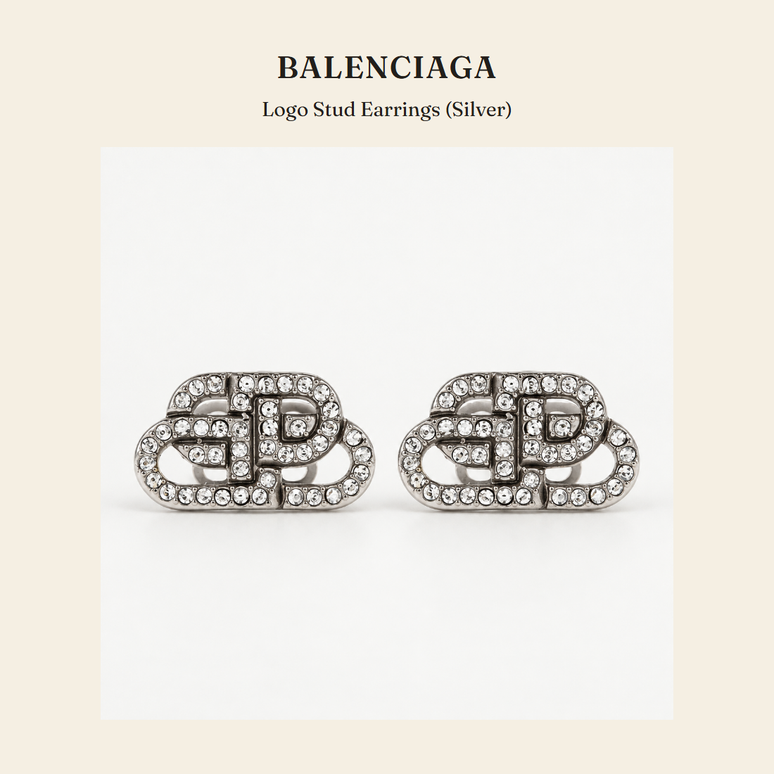 발렌시아가(Balenciaga) Logo Stud Earrings (Silver) 주얼리 - 영국 정품 직수입 | Lhea UK(레아영국)
