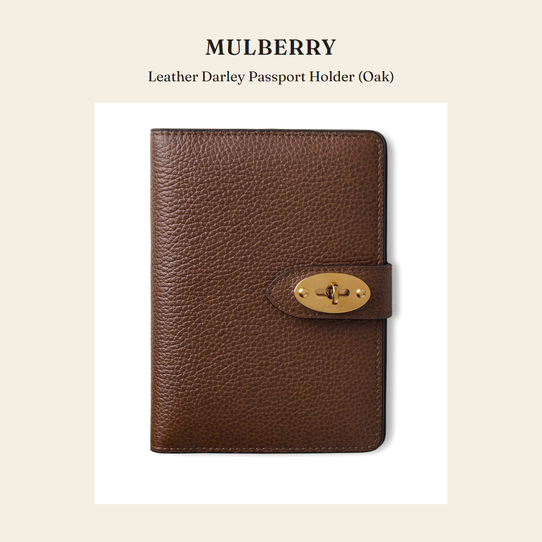 멀버리(Mulberry) Leather Darley Passport Holder (Oak) 스몰레더굿즈 - 영국 정품 직수입 | Lhea UK(레아영국)