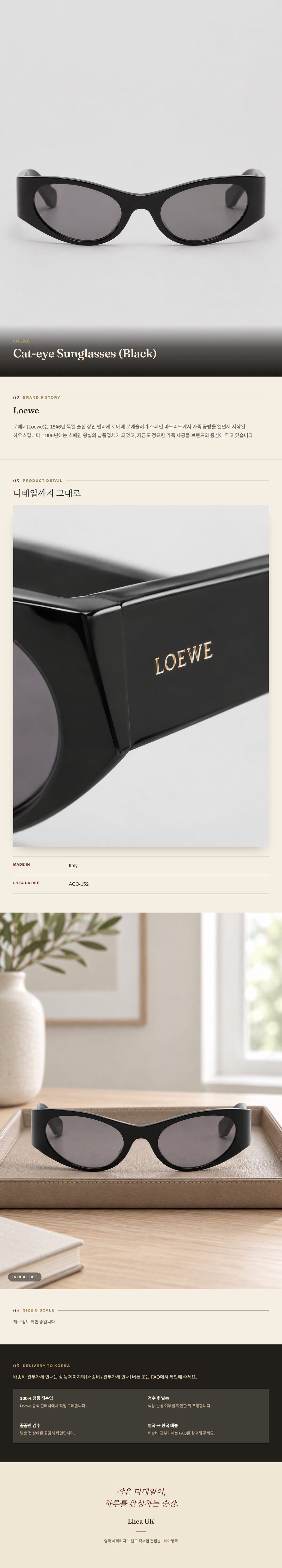 로에베(Loewe) Cat-eye Sunglasses (Black) 선글라스 - 영국 정품 직수입 | Lhea UK(레아영국)