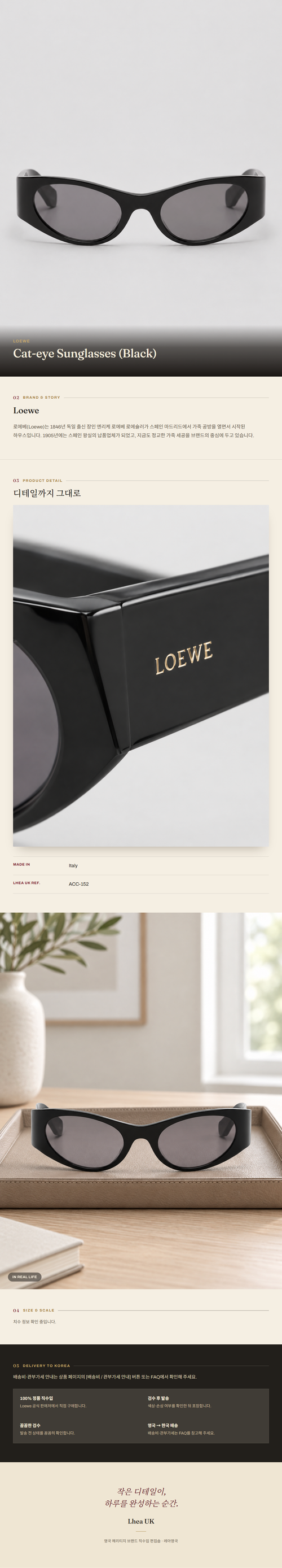 로에베(Loewe) Cat-eye Sunglasses (Black) 선글라스 - 영국 정품 직수입 | Lhea UK(레아영국)