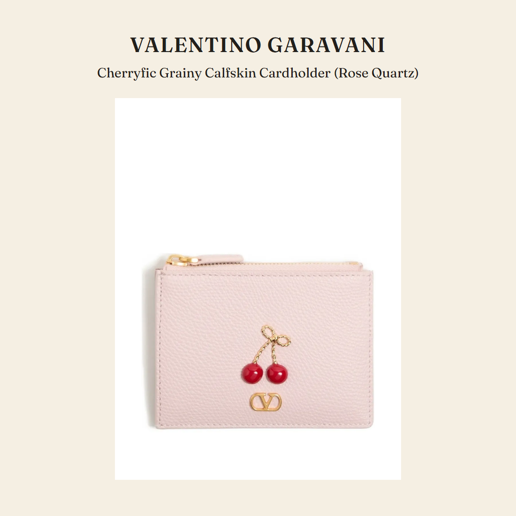 발렌티노 가라바니(Valentino Garavani) Cherryfic Grainy Calfskin Cardholder (Rose Quartz) 지갑 - 영국 정품 직수입 | Lhea UK(레아영국)