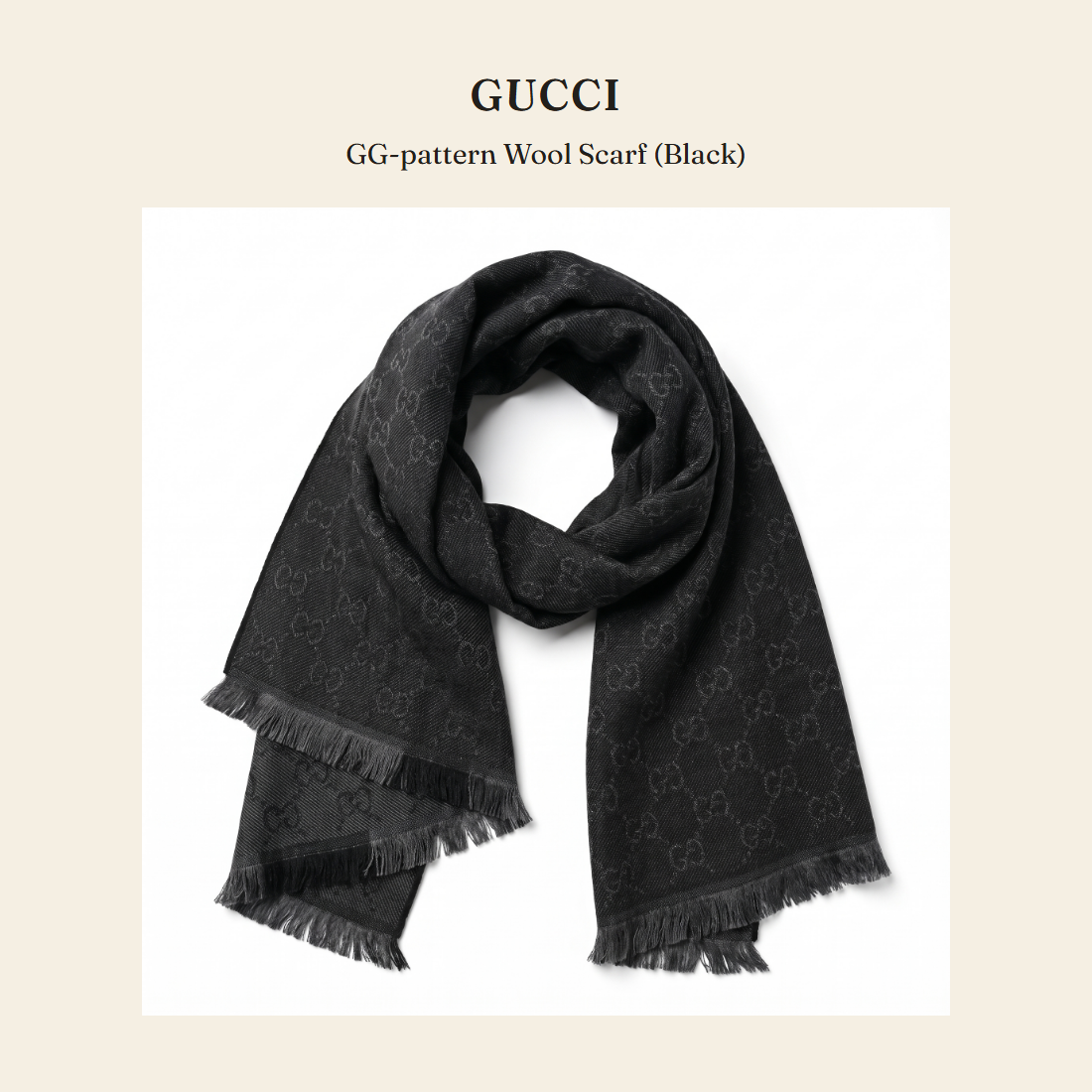 구찌(Gucci) GG-pattern Wool Scarf (Black) 스카프 - 영국 정품 직수입 | Lhea UK(레아영국)