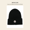 몽클레르(Moncler) Logo-patch Ribbed-knit Beanie Hat (Black) 모자 - 영국 정품 직수입 | Lhea UK(레아영국)