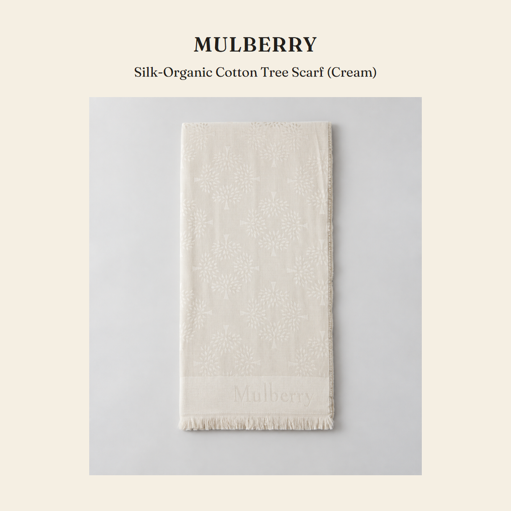멀버리(Mulberry) Silk-Organic Cotton Tree Scarf (Cream) 스카프 - 영국 정품 직수입 | Lhea UK(레아영국)