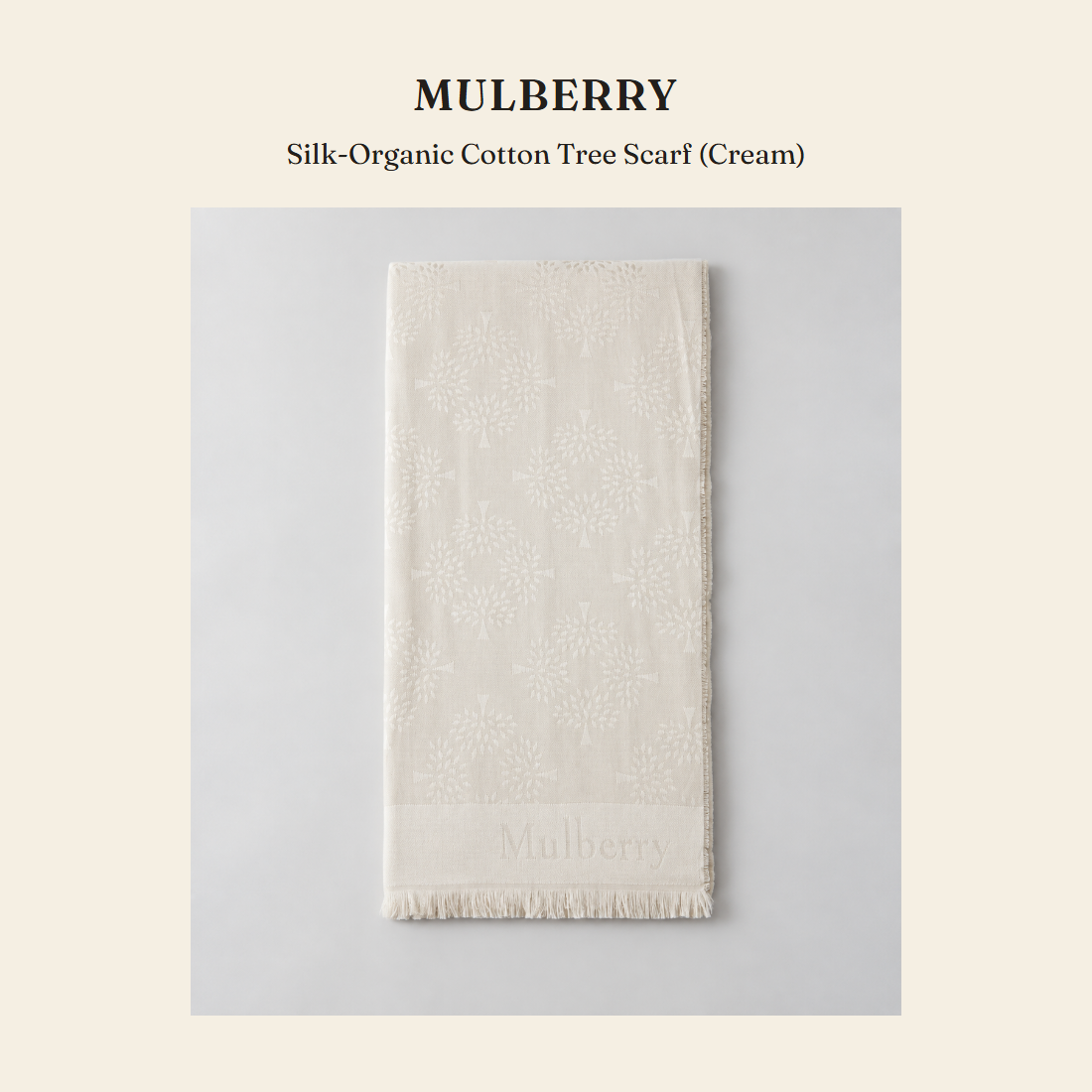멀버리(Mulberry) Silk-Organic Cotton Tree Scarf (Cream) 스카프 - 영국 정품 직수입 | Lhea UK(레아영국)