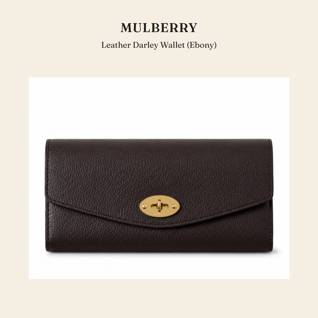 멀버리(Mulberry) Leather Darley Wallet (Ebony) 지갑 - 영국 정품 직수입 | Lhea UK(레아영국)