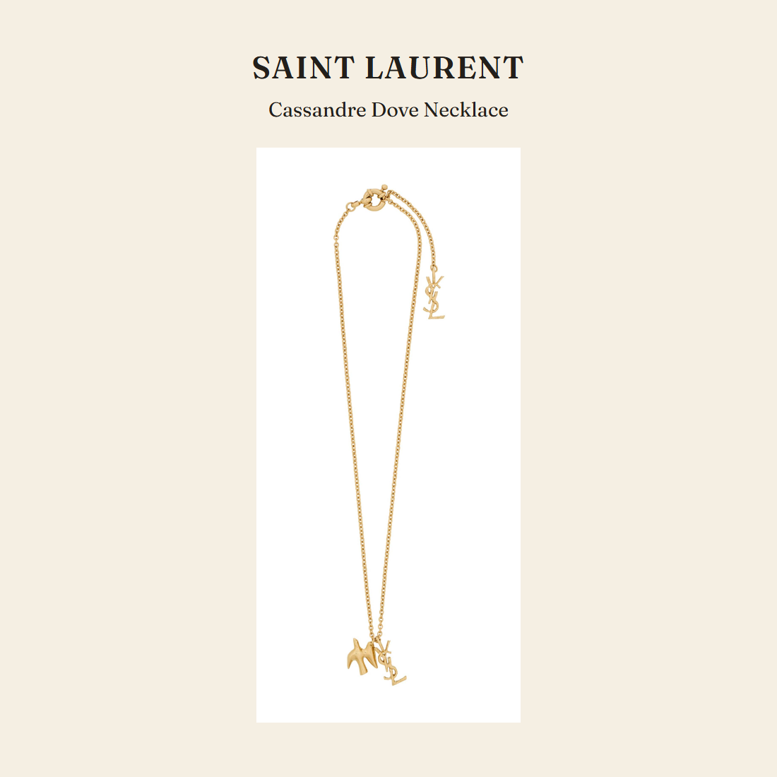 생로랑(Saint Laurent) Cassandre Dove Necklace 주얼리 - 영국 정품 직수입 | Lhea UK(레아영국)