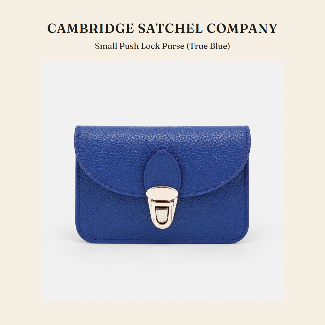 케임브리지 새첼 컴퍼니(Cambridge Satchel Company) Small Push Lock Purse (True Blue) 스몰레더굿즈 - 영국 정품 직수입 | Lhea UK(레아영국)