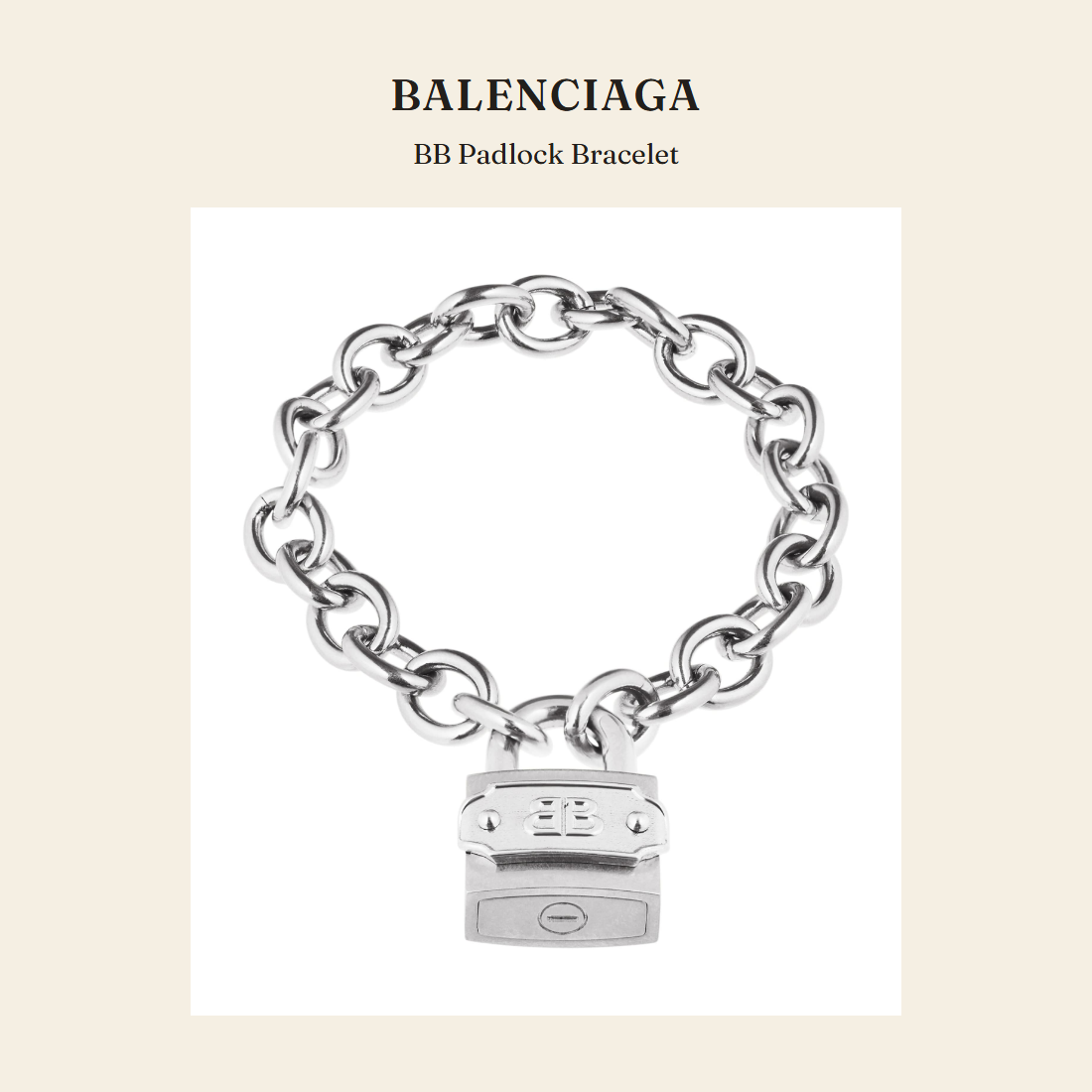 발렌시아가(Balenciaga) BB Padlock Bracelet 주얼리 - 영국 정품 직수입 | Lhea UK(레아영국)
