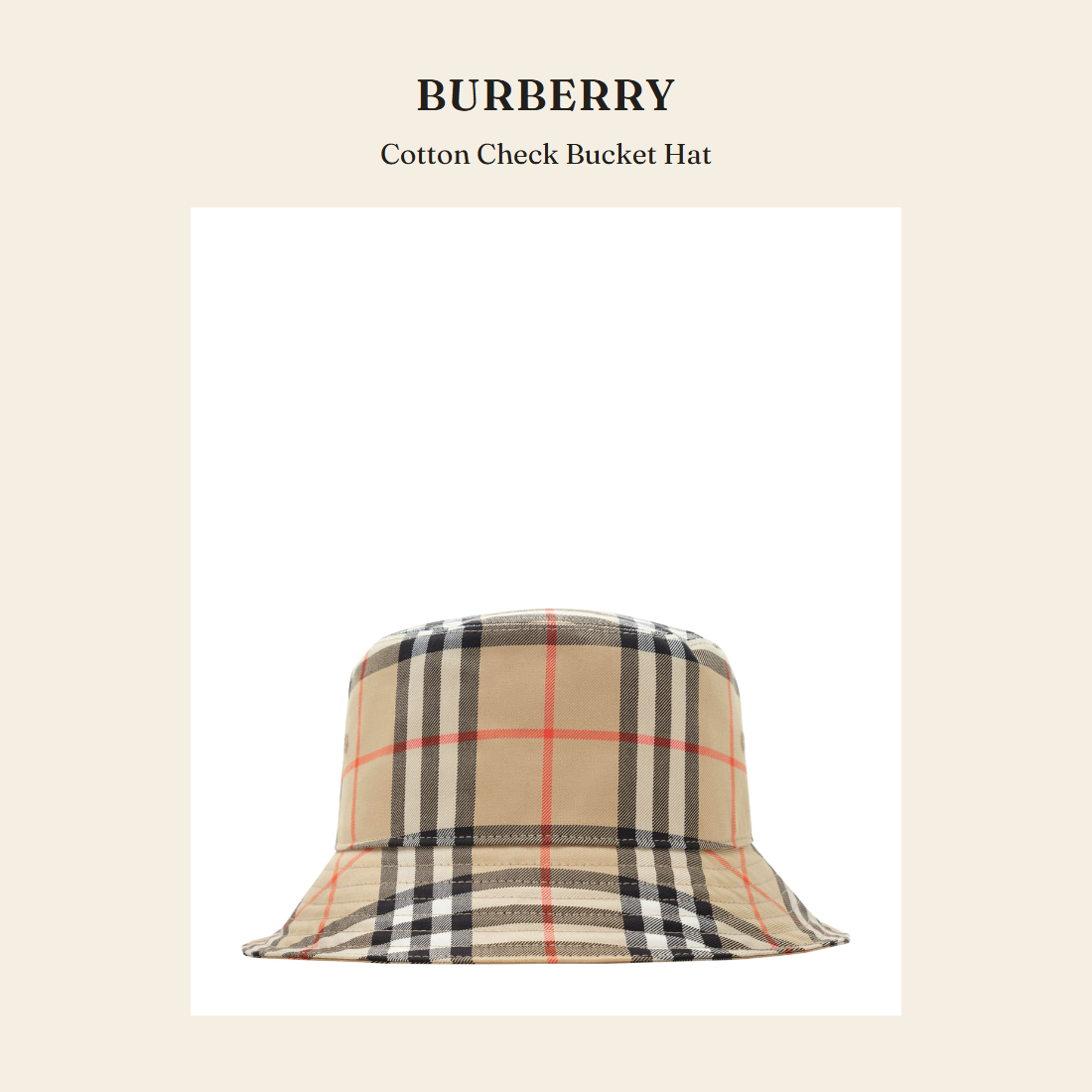 버버리(Burberry) Cotton Check Bucket Hat 모자 - 영국 정품 직수입 | Lhea UK(레아영국)