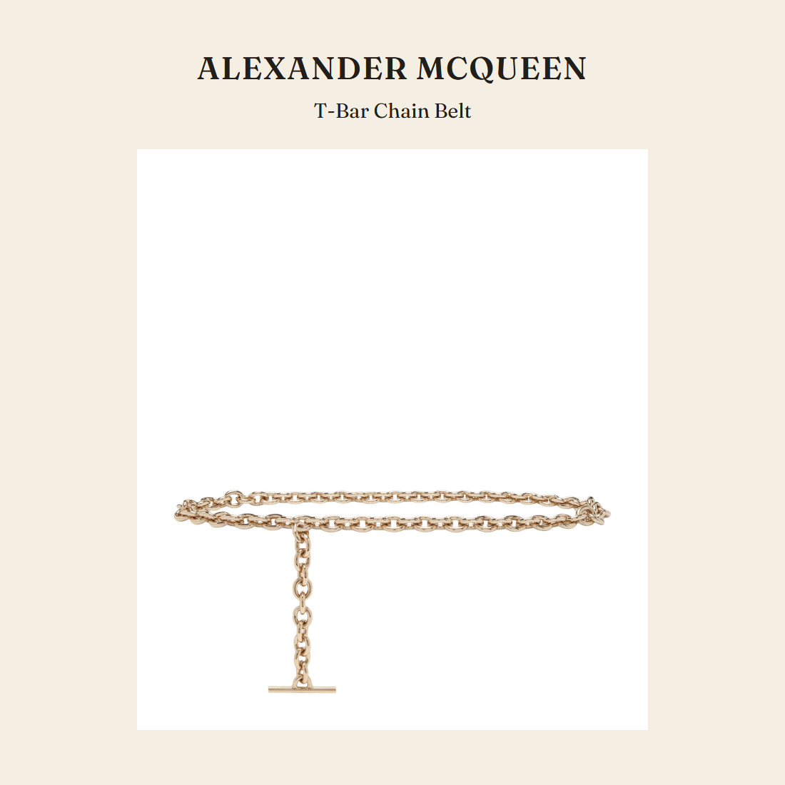 알렉산더 맥퀸(Alexander McQueen) T-Bar Chain Belt 벨트 - 영국 정품 직수입 | Lhea UK(레아영국)