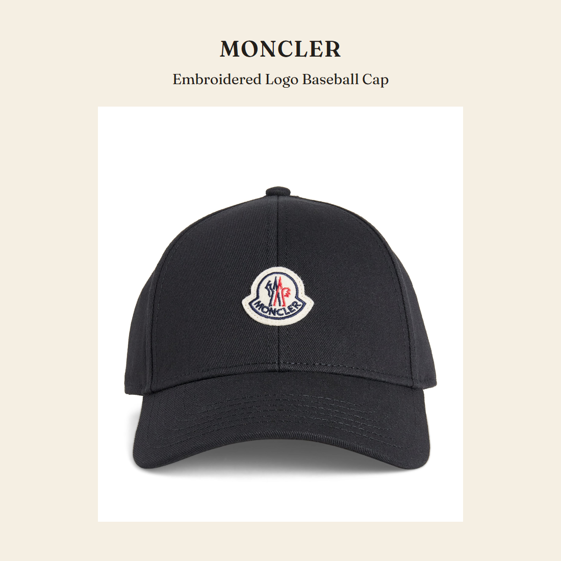 몽클레르(Moncler) Embroidered Logo Baseball Cap 모자 - 영국 정품 직수입 | Lhea UK(레아영국)