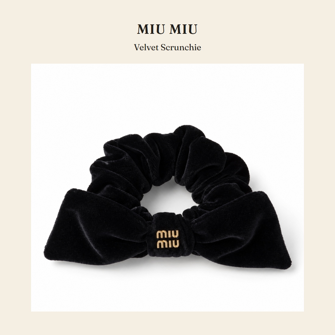 미우미우(Miu Miu) Velvet Scrunchie - 영국 정품 직수입 | Lhea UK(레아영국)