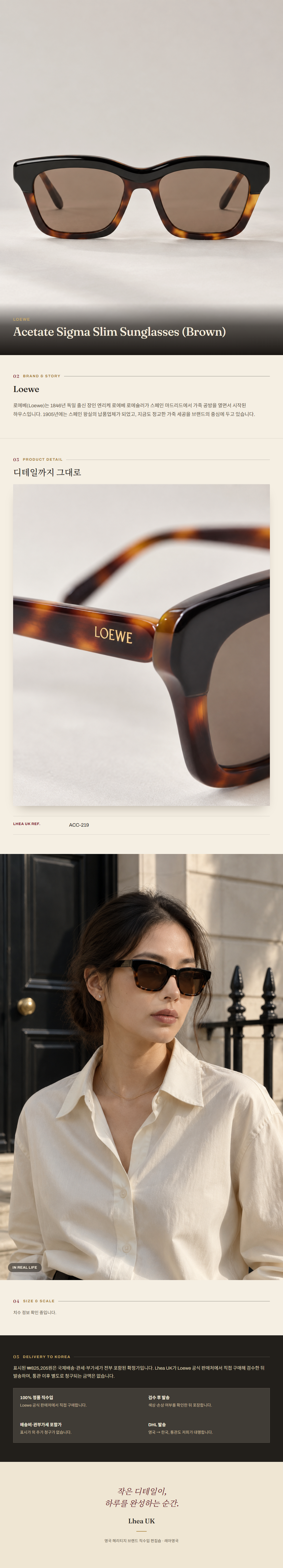 로에베(Loewe) Acetate Sigma Slim Sunglasses (Brown) 선글라스 - 영국 정품 직수입 | Lhea UK(레아영국)