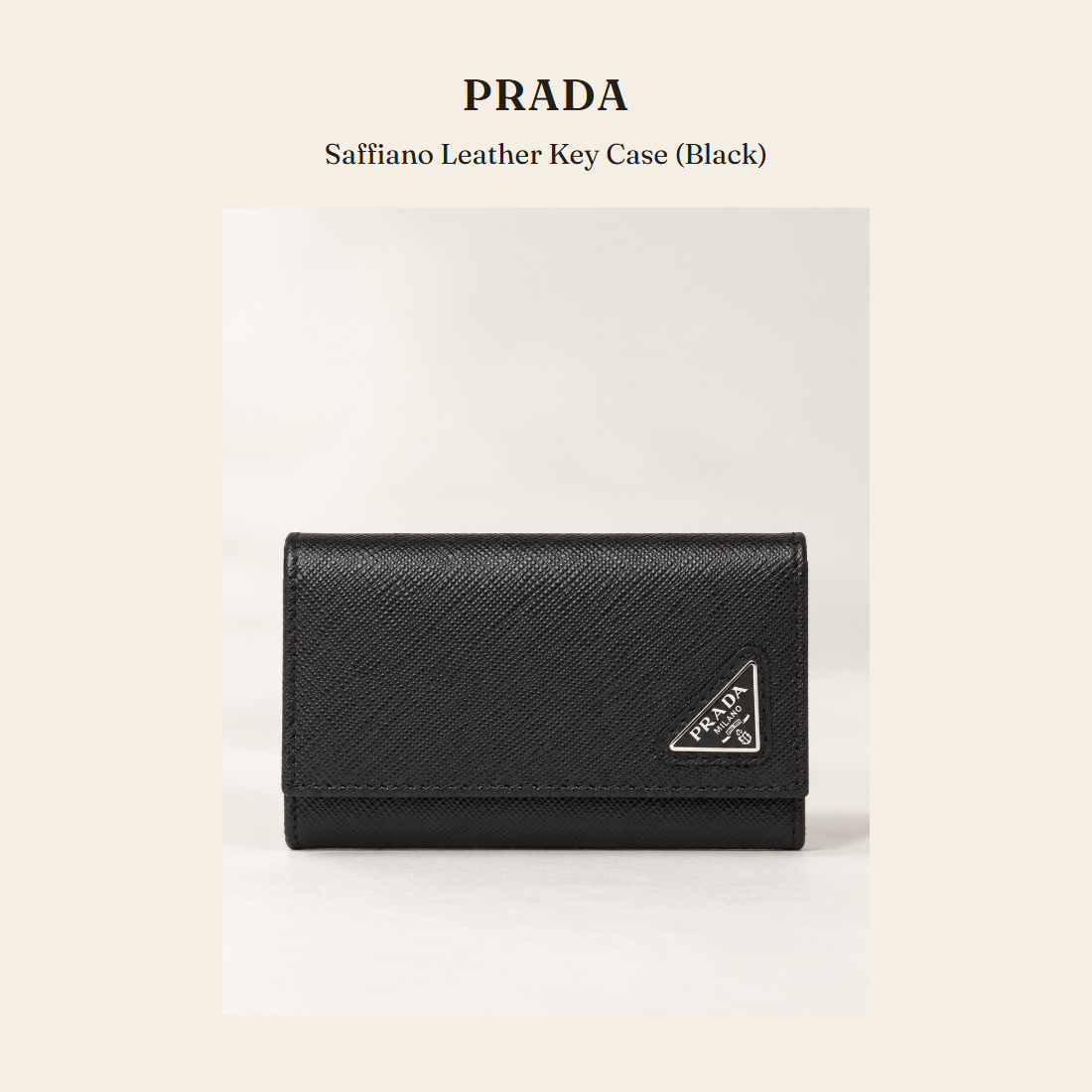 프라다(Prada) Saffiano Leather Key Case (Black) 스몰레더굿즈 - 영국 정품 직수입 | Lhea UK(레아영국)