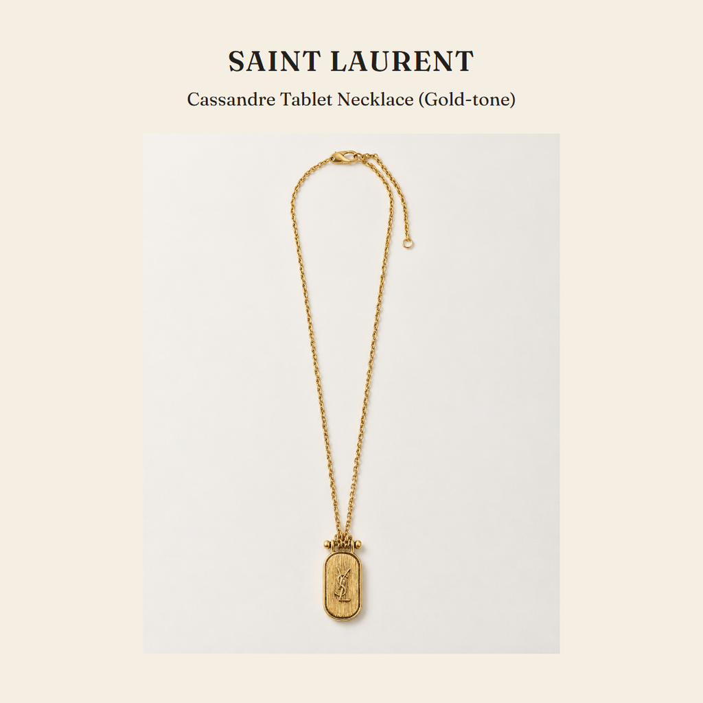 생로랑(Saint Laurent) Cassandre Tablet Necklace (Gold-tone) 주얼리 - 영국 정품 직수입 | Lhea UK(레아영국)