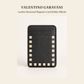 발렌티노 가라바니(Valentino Garavani) Leather Rockstud Magnetic Card Holder (Black) 지갑 - 영국 정품 직수입 | Lhea UK(레아영국)