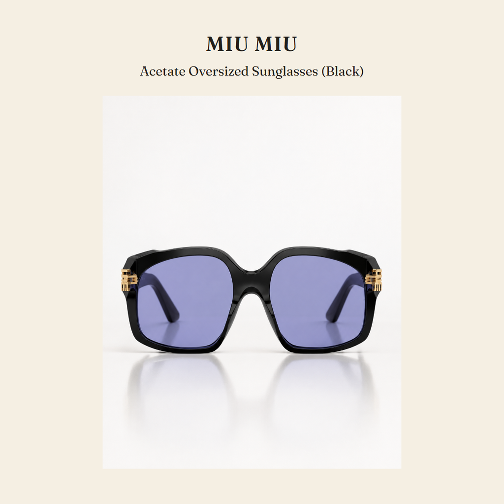 미우미우(Miu Miu) Acetate Oversized Sunglasses (Black) 선글라스 - 영국 정품 직수입 | Lhea UK(레아영국)