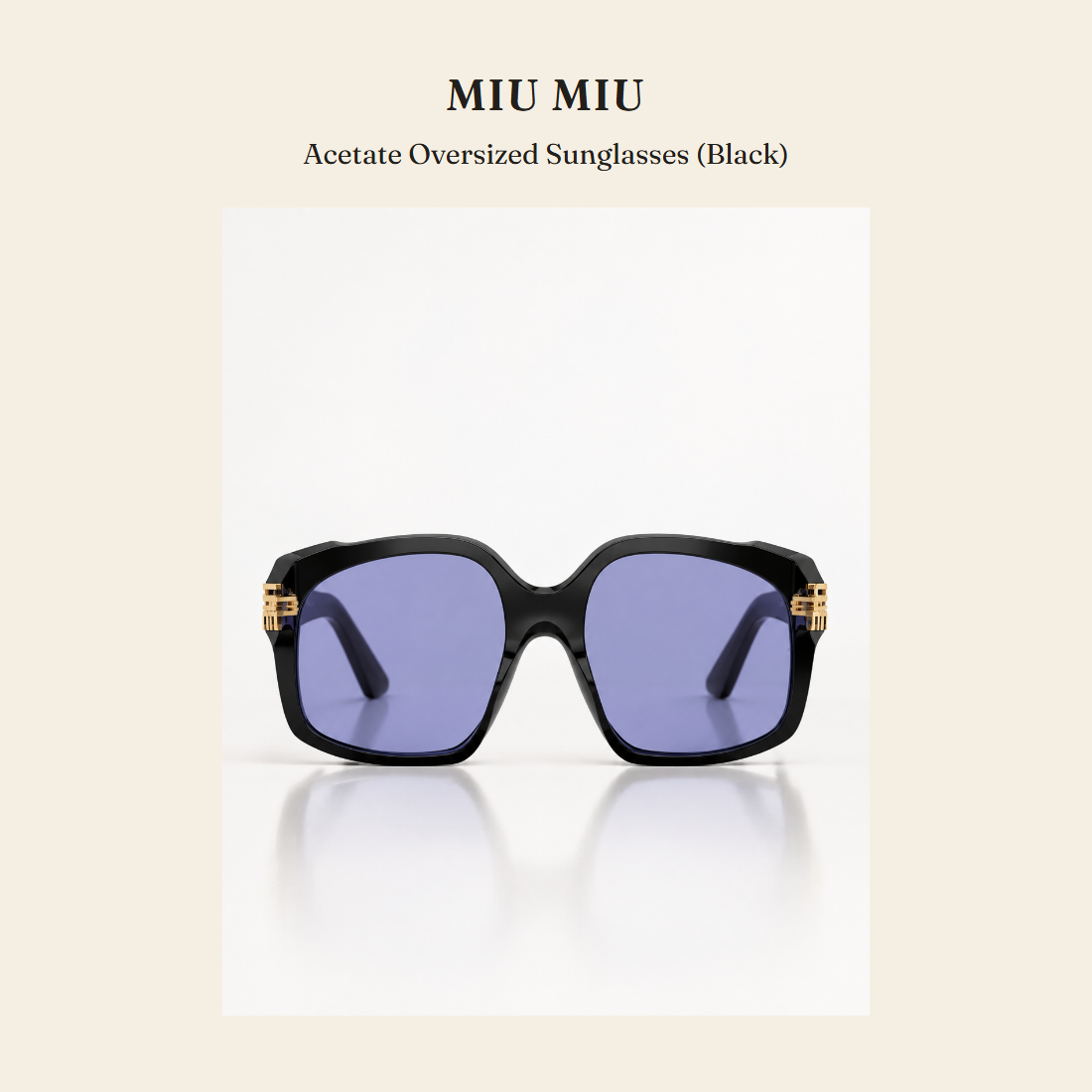미우미우(Miu Miu) Acetate Oversized Sunglasses (Black) 선글라스 - 영국 정품 직수입 | Lhea UK(레아영국)