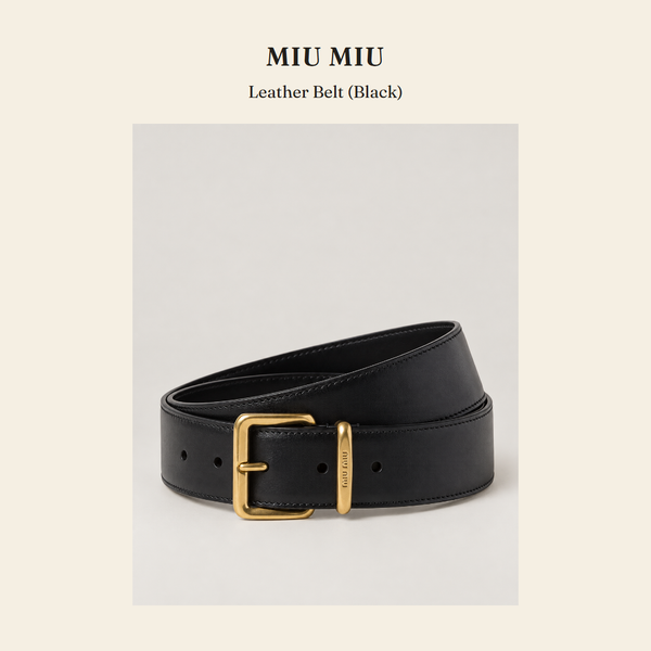 미우미우(Miu Miu) Leather Belt (Black) 벨트 - 영국 정품 직수입 | Lhea UK(레아영국)