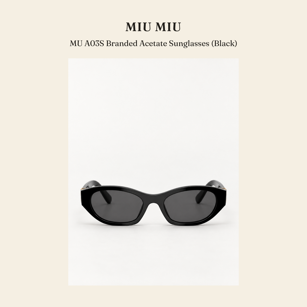 미우미우(Miu Miu) MU A03S Branded Acetate Sunglasses (Black) 선글라스 - 영국직구 정품 | 레아영국