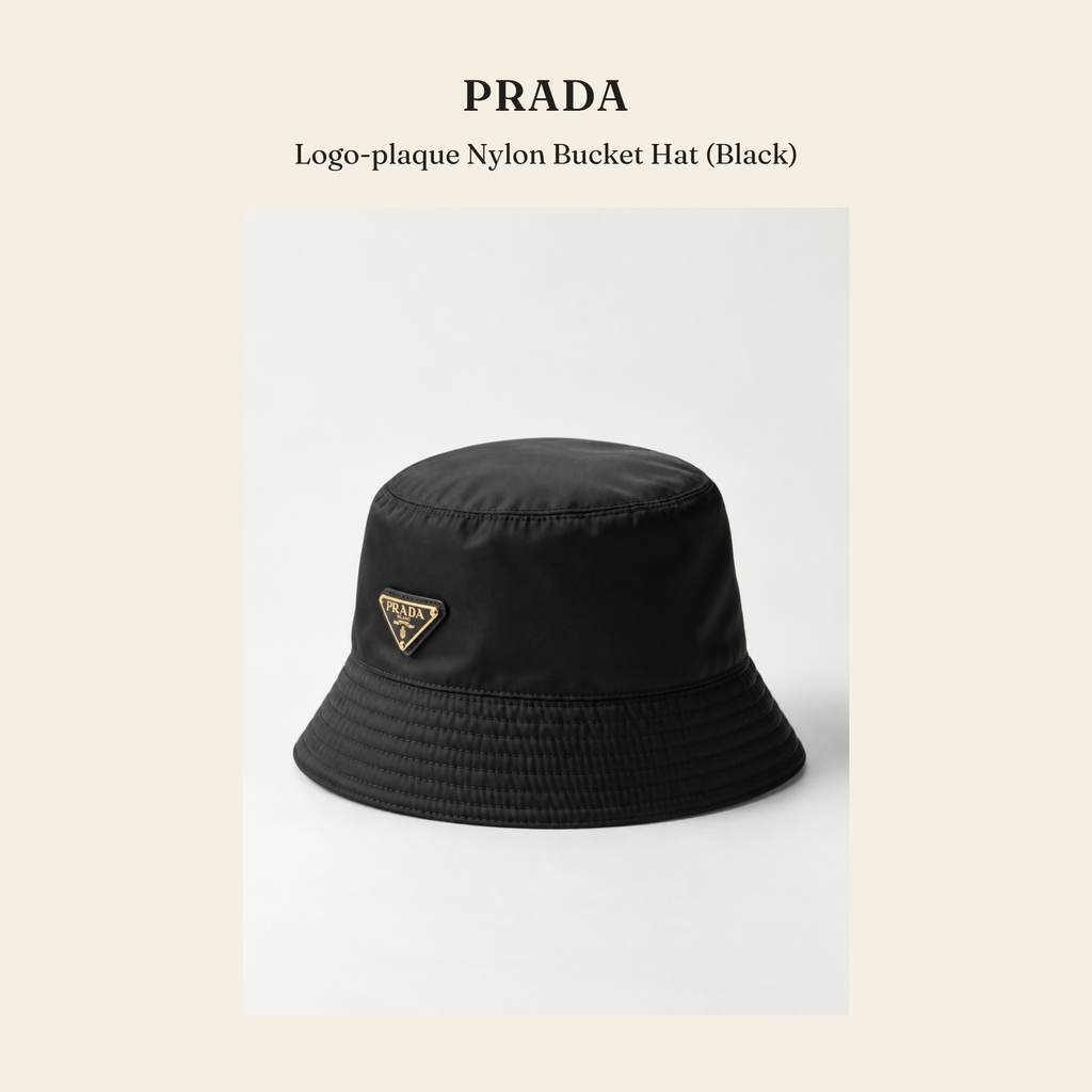 프라다(Prada) Logo-plaque Nylon Bucket Hat (Black) 모자 - 영국직구 정품 | 레아영국