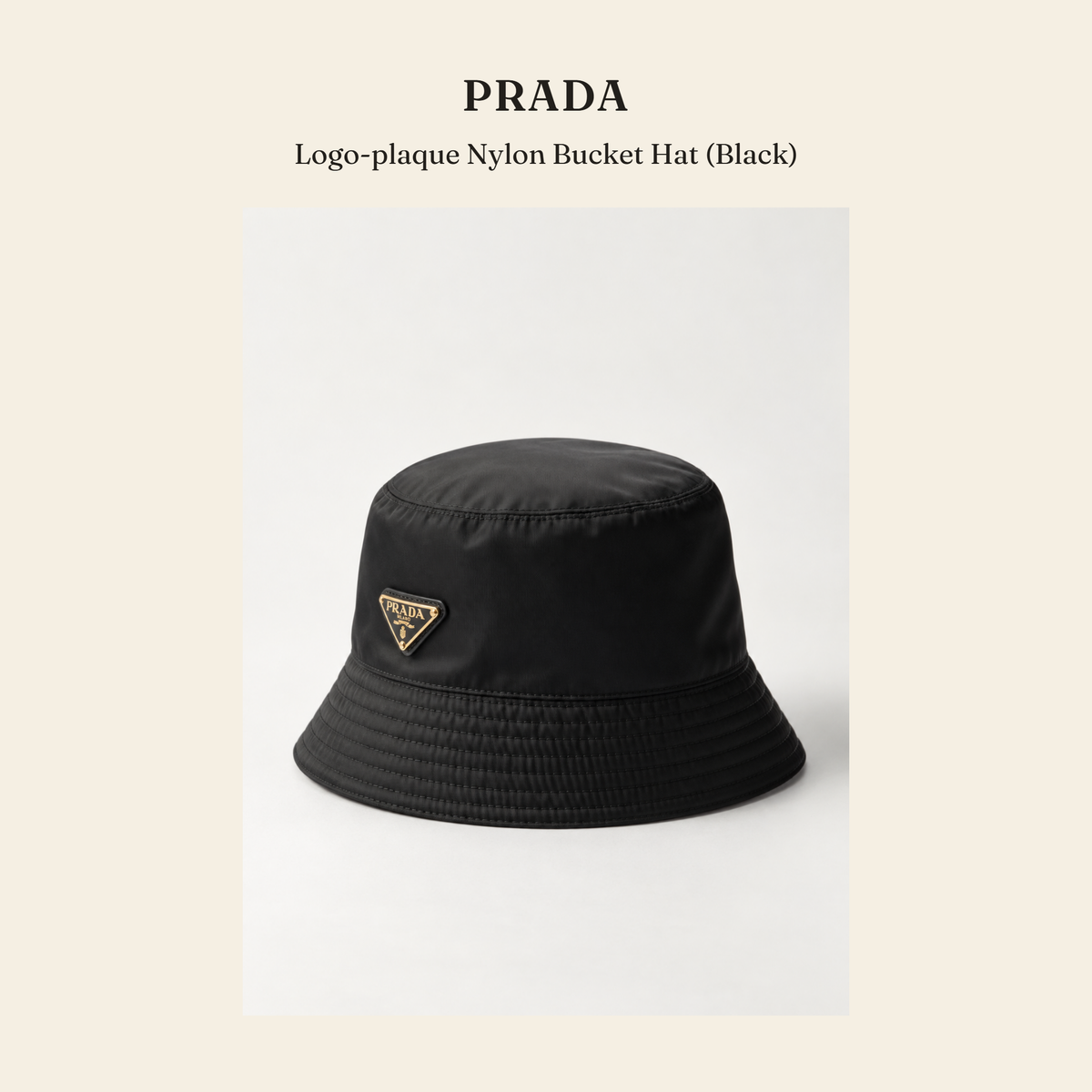 프라다(Prada) Logo-plaque Nylon Bucket Hat (Black) 모자 - 영국직구 정품 | 레아영국