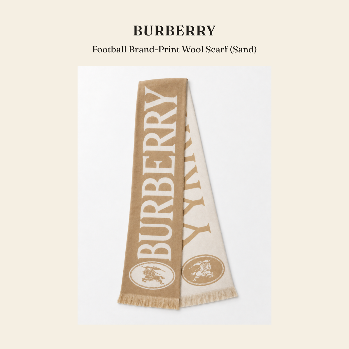 버버리(Burberry) Football Brand-Print Wool Scarf (Sand) 스카프 - 영국직구 정품 | 레아영국
