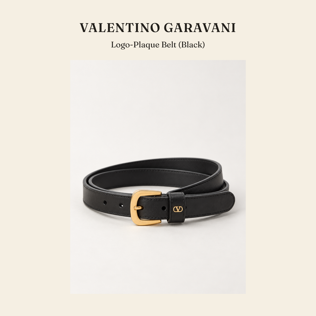 발렌티노 가라바니(Valentino Garavani) Logo-Plaque Belt (Black) 벨트 - 영국직구 정품 | 레아영국