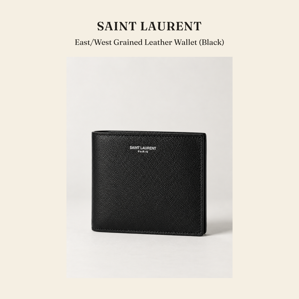 생로랑(Saint Laurent) East/West Grained Leather Wallet (Black) 지갑 - 영국직구 정품 | 레아영국