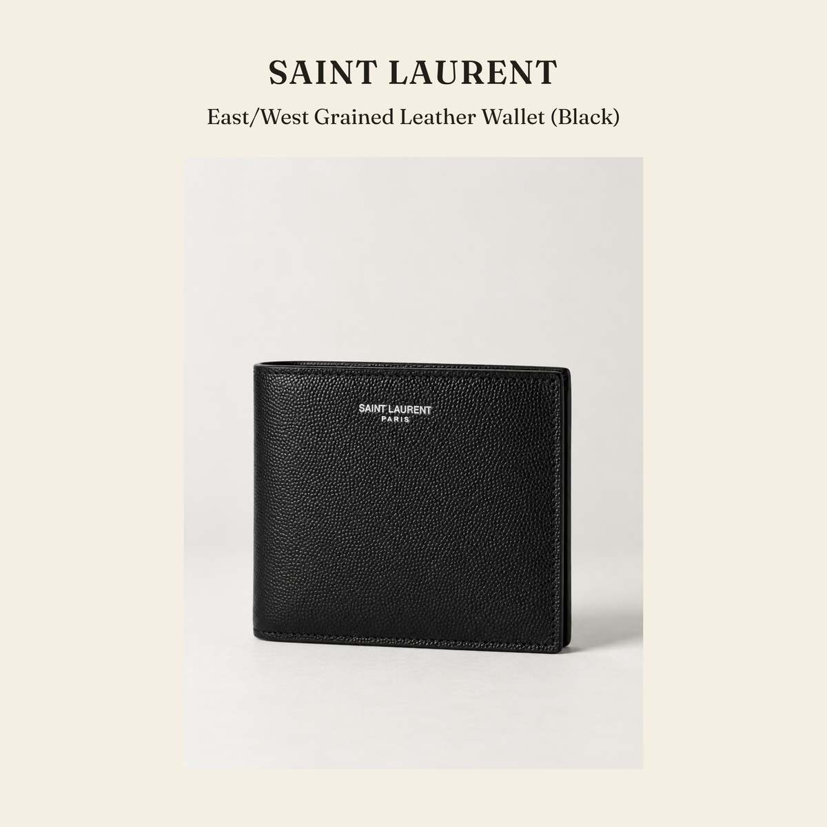 생로랑(Saint Laurent) East/West Grained Leather Wallet (Black) 지갑 - 영국직구 정품 | 레아영국