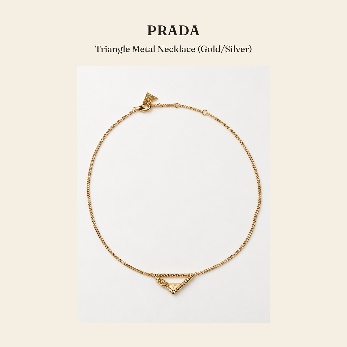 프라다(Prada) Triangle Metal Necklace (Gold/Silver) 주얼리 - 영국직구 정품 | 레아영국