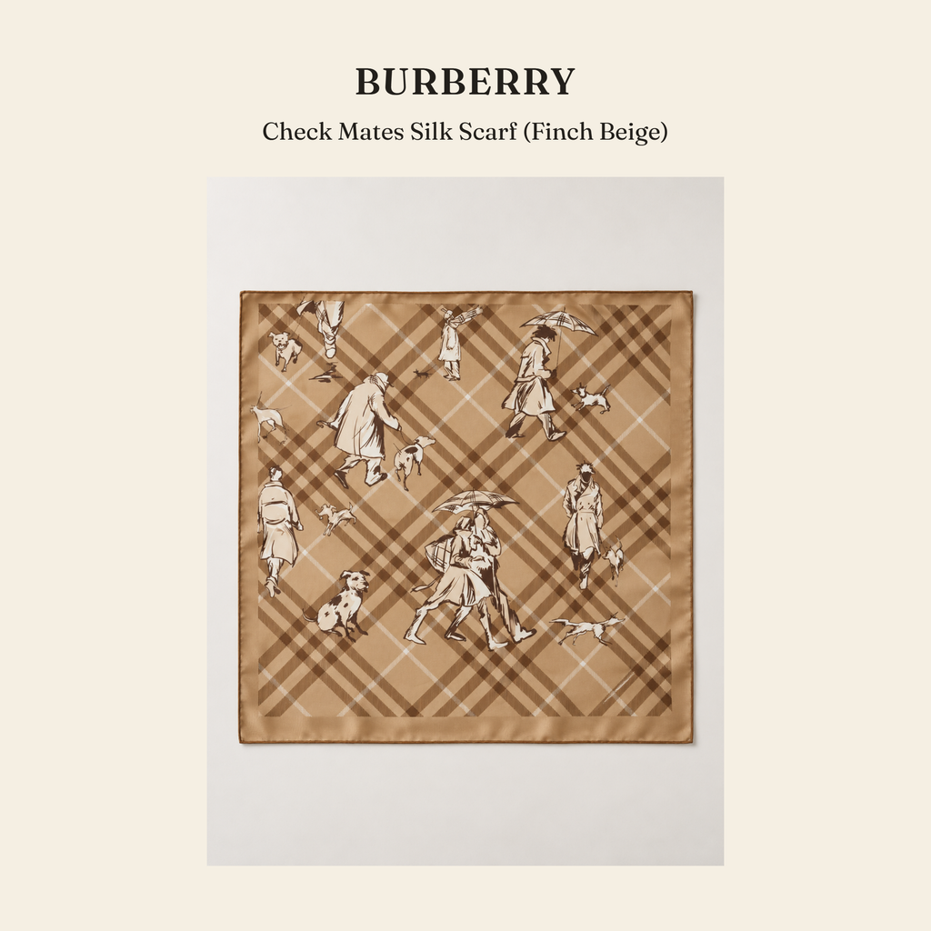 버버리(Burberry) Check Mates Silk Scarf (Finch Beige) 스카프 - 영국직구 정품 | 레아영국