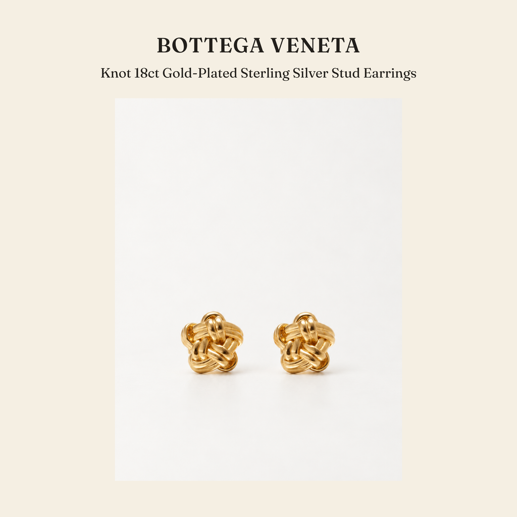 보테가 베네타(Bottega Veneta) Knot 18ct Gold-Plated Sterling Silver Stud Earrings - 영국직구 정품 | 레아영국