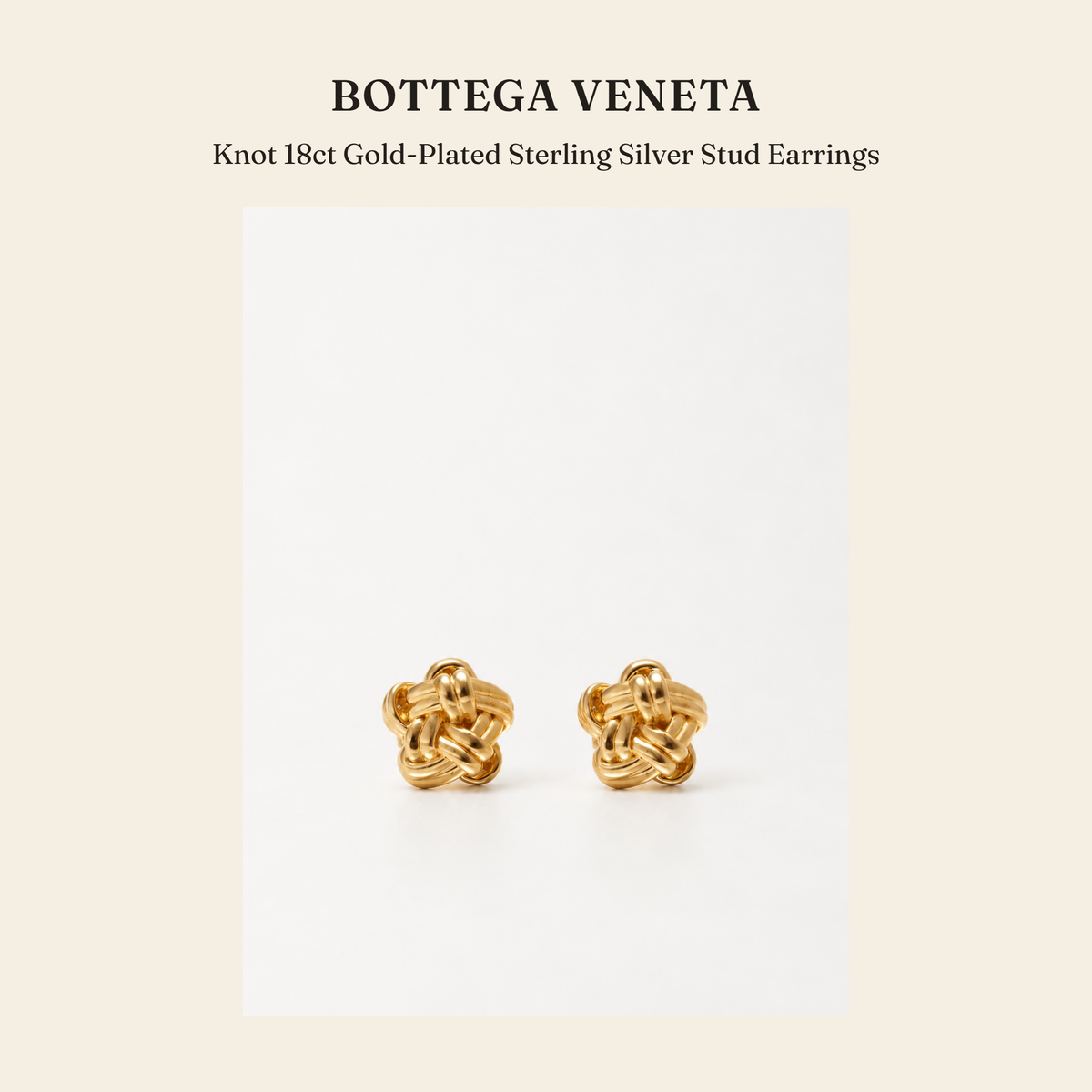 보테가 베네타(Bottega Veneta) Knot 18ct Gold-Plated Sterling Silver Stud Earrings - 영국직구 정품 | 레아영국